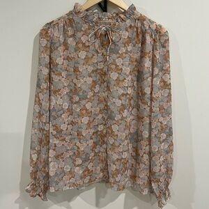 Wilfred Floral Tie-Neck Blouse